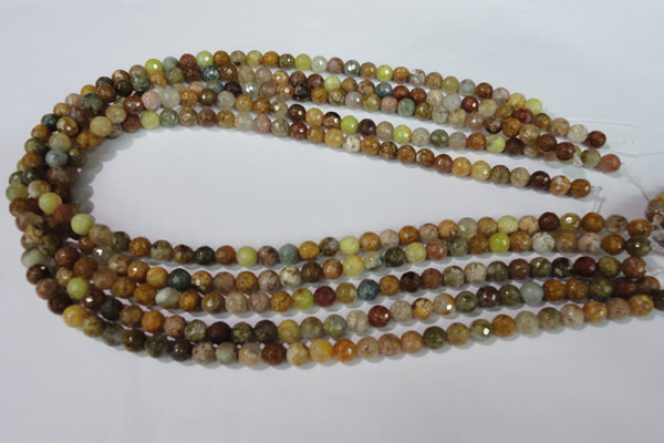 CAG1711 15.5 inches 6mm faceted round rainbow agate beads