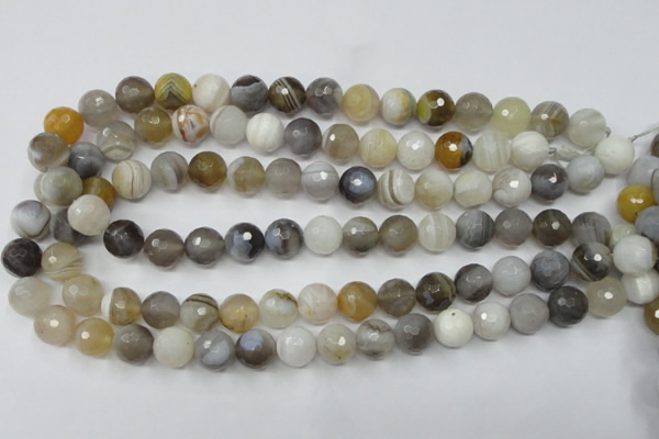 CAG1814 15.5 inches 12mm faceted round Chinese botswana agate beads