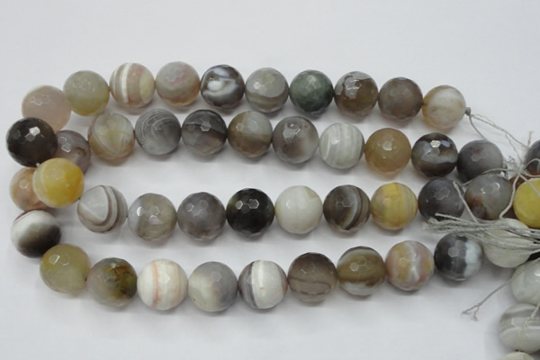 CAG1817 15.5 inches 18mm faceted round Chinese botswana agate beads