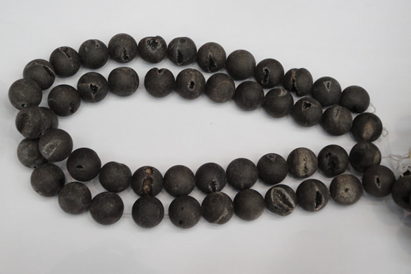 CAG1849 15.5 inches 16mm round matte druzy agate beads whholesale