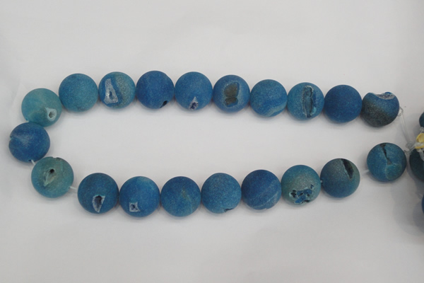 CAG1859 15.5 inches 20mm round matte druzy agate beads whholesale