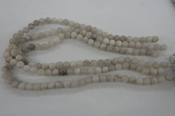 CAG1896 15.5 inches 8mm round grey agate beads wholesale