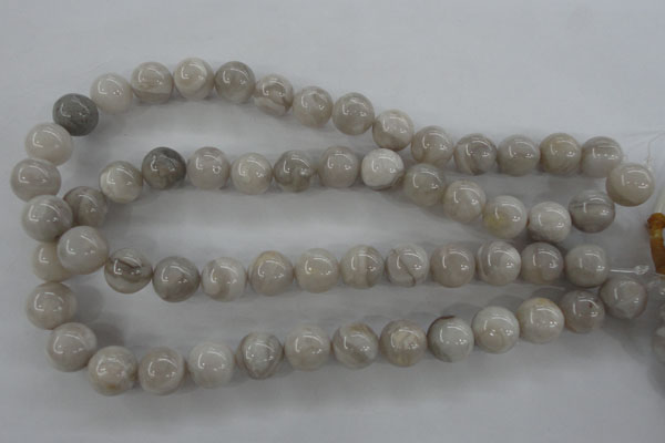 CAG1899 15.5 inches 14mm round grey agate beads wholesale