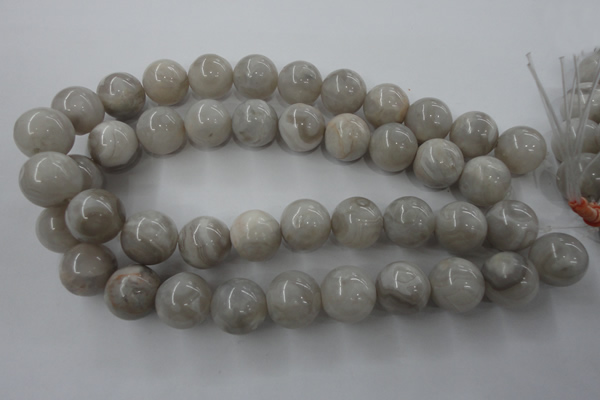 CAG1901 15.5 inches 18mm round grey agate beads wholesale