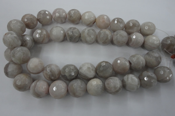 CAG1911 15.5 inches 20mm faceted round grey agate beads wholesale