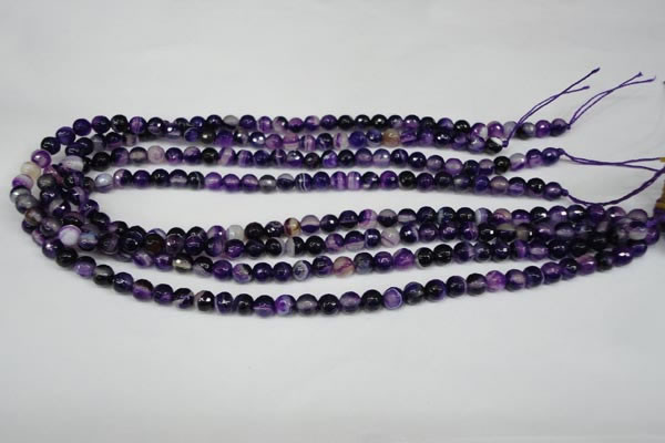 CAG2094 15.5 inches 6mm faceted round purple line agate beads