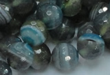 CAG216 15.5 inches 12mm faceted round blue agate gemstone beads