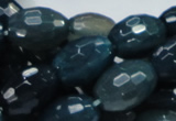 CAG219 15.5 inches 13*18mm faceted rice blue agate gemstone beads