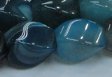 CAG221 15.5 inches 17*25mm twisted blue agate gemstone beads