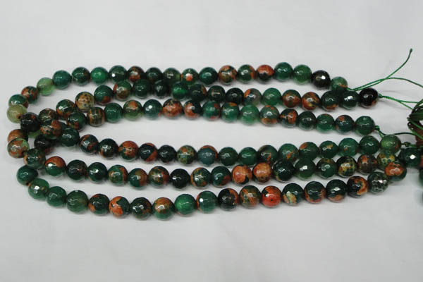 CAG2223 15.5 inches 10mm faceted round fire crackle agate beads