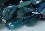 CAG223 15.5 inches 15*20mm faceted briolette blue agate beads