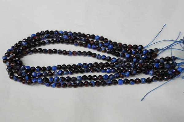 CAG2231 15.5 inches 6mm faceted round fire crackle agate beads
