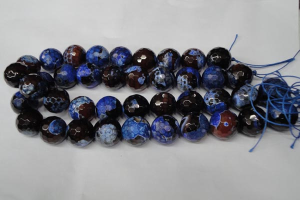 CAG2238 15.5 inches 20mm faceted round fire crackle agate beads