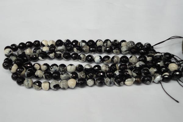 CAG2243 15.5 inches 10mm faceted round fire crackle agate beads
