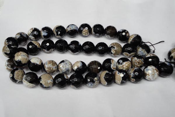 CAG2247 15.5 inches 18mm faceted round fire crackle agate beads