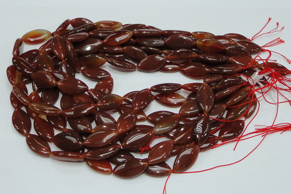 CAG226 15.5 inches 12*23mm marquise red agate gemstone beads