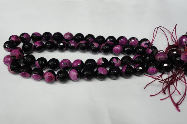 CAG2266 15.5 inches 16mm faceted round fire crackle agate beads
