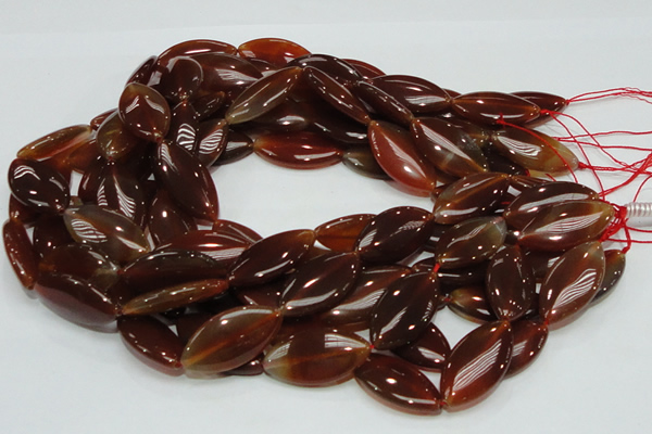 CAG227 15.5 inches 16*30mm marquise red agate gemstone beads