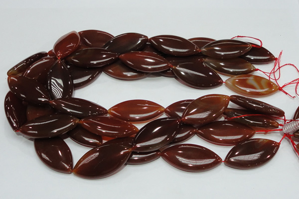 CAG228 15.5 inches 20*40mm marquise red agate gemstone beads