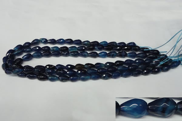 CAG2301 15.5 inches 8*12mm faceted teardrop agate gemstone beads