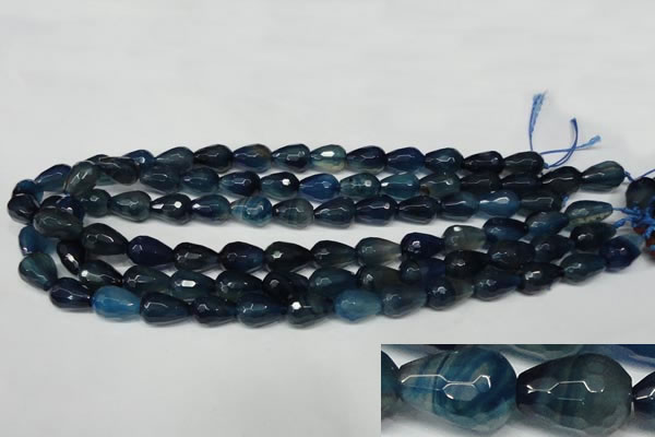 CAG2304 15.5 inches 10*14mm faceted teardrop agate gemstone beads