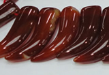 CAG233 15.5 inches 15*46mm horn-shaped red agate gemstone beads