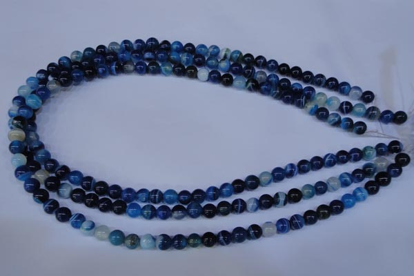 CAG2341 15.5 inches 6mm round blue line agate beads wholesale
