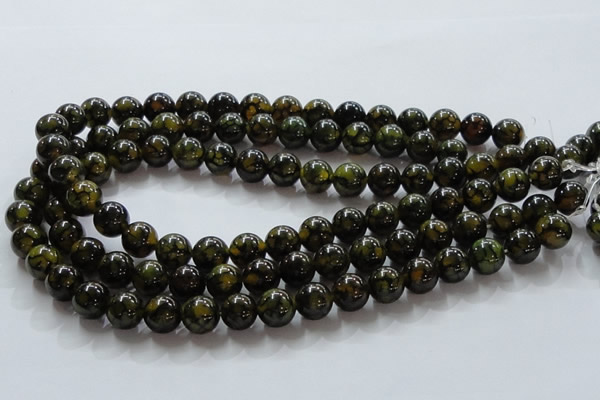 CAG236 15.5 inches 12mm round dragon veins agate gemstone beads