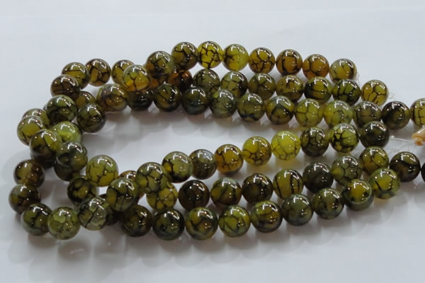 CAG237 15.5 inches 14mm round dragon veins agate gemstone beads