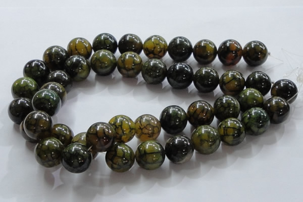 CAG238 15.5 inches 18mm round dragon veins agate gemstone beads