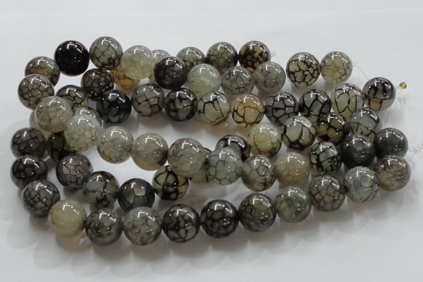 CAG239 15.5 inches round 18mm dragon veins agate gemstone beads
