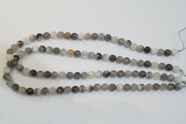 CAG2422 15.5 inches 8mm faceted round Chinese botswana agate beads