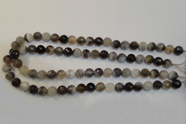 CAG2423 15.5 inches 10mm faceted round Chinese botswana agate beads