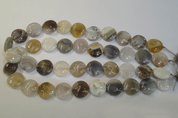 CAG2438 15.5 inches 18mm flat round Chinese botswana agate beads