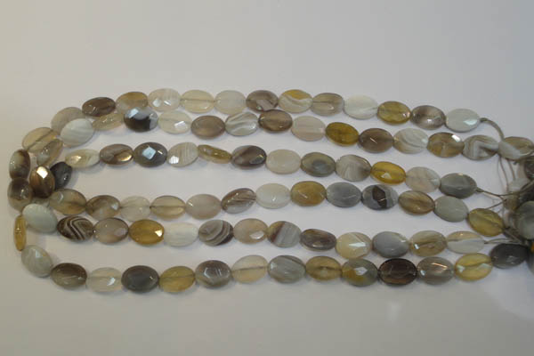 CAG2463 15.5 inches 10*14mm faceted oval Chinese botswana agate beads