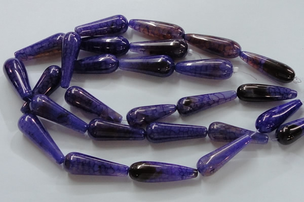 CAG250 15.5 inches 15*40mm teardrop dragon veins agate beads