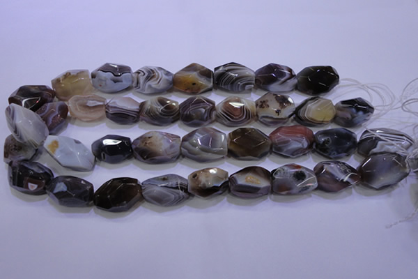 CAG2775 15.5 inches 14*20mm faceted nuggets botswana agate beads wholesale