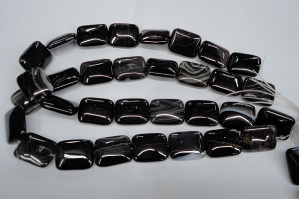 CAG2957 15.5 inches 20*25mm rectangle black line agate beads