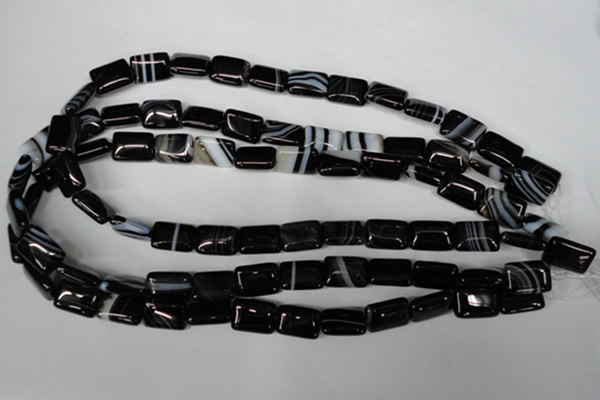 CAG3021 15.5 inches 10*14mm rectangle black line agate beads