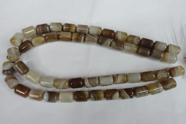 CAG3123 15.5 inches 12*16mm column brown line agate beads