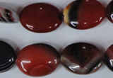 CAG3204 15.5 inches 15*20mm oval red line agate beads