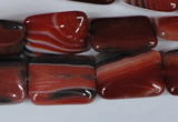 CAG3263 15.5 inches 13*18mm rectangle red line agate beads