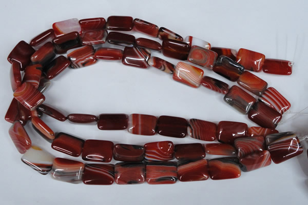 CAG3263 15.5 inches 13*18mm rectangle red line agate beads