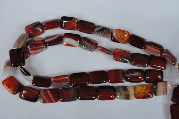 CAG3264 15.5 inches 15*20mm rectangle red line agate beads