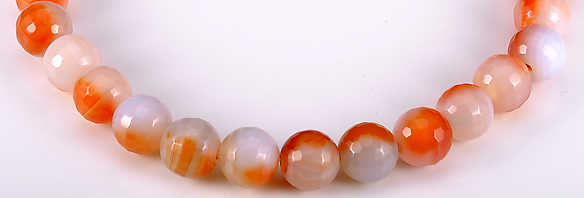 CAG346 16mm faceted round agate gemstone bead Wholesale