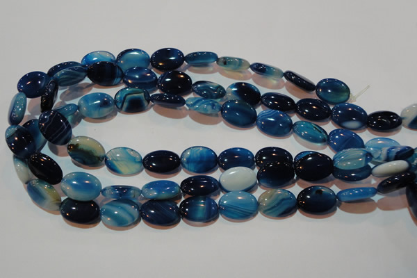 CAG3480 15.5 inches 13*18mm oval blue line agate beads