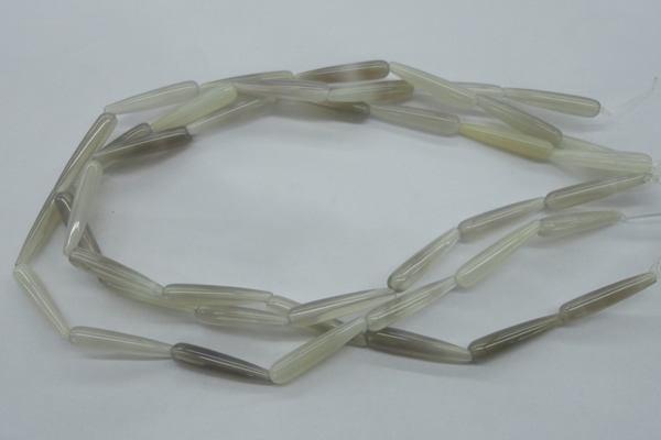 CAG3562 15.5 inches 6*30mm teardrop grey agate gemstone beads