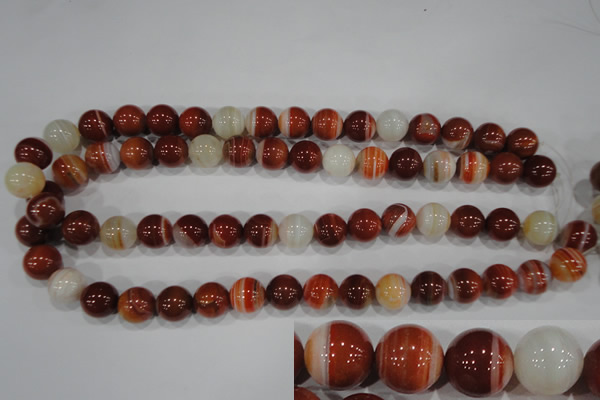 CAG3589 15.5 inches 12mm round red line agate beads wholesale