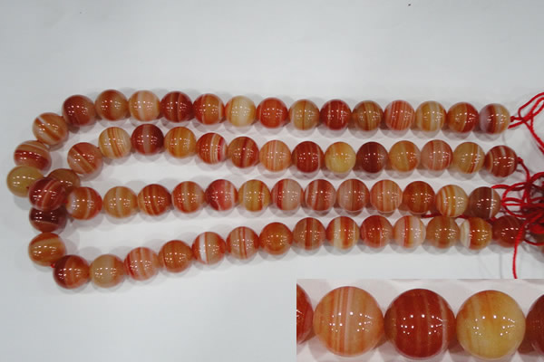 CAG3590 15.5 inches 14mm round red line agate beads wholesale