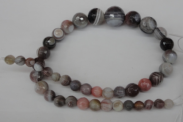 CAG3595 15.5 inches 8mm - 17mm faceted round botswana agate beads